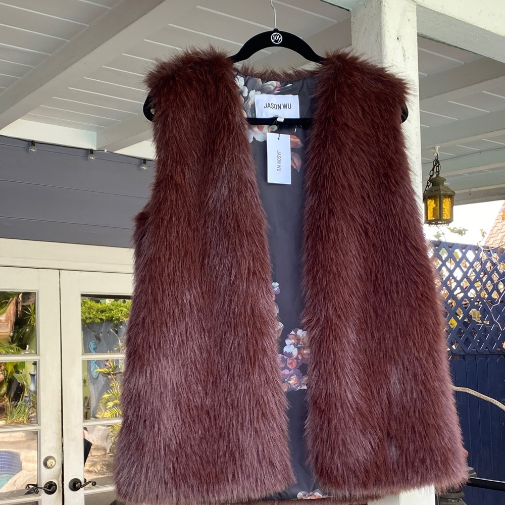 Jason Wu Chocolate Faux Fur Vest (S)